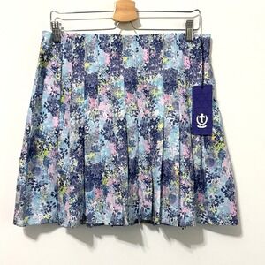 Tee Time Skirt L Skort Pleats Golf Active Tennis Side Zip Summer Spring NEW